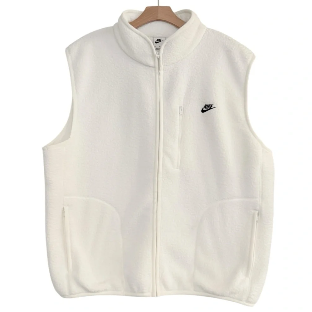 NIKE Men’s Sportswear Club Winterized Sherpa Vest White NEW - Picture 2 of 10